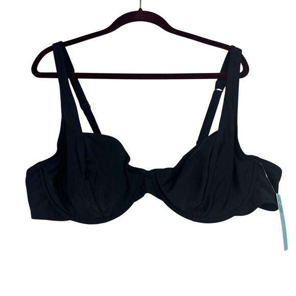 Tidal Bay Contemporary Underwire Bikini Swimsuit Top Size 3X Black - Picture 1 of 9